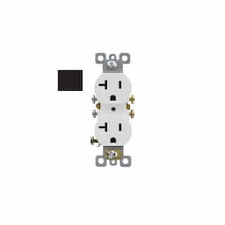 20A Duplex Receptacle, Side Wire, 125V, Black