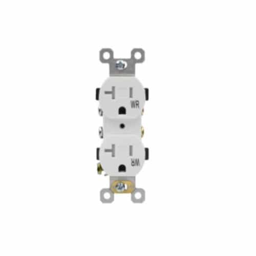 Aida 15 Amp Tamper Resistant Duplex Outlet, Side/Push Wire, White