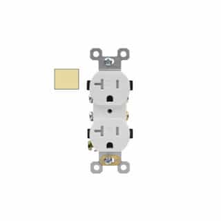 20A Duplex Receptacle, TR, Side & Back Wire, 125V, Ivory