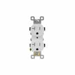 20A Duplex Receptacle, TR & WR, Side & Back Wire, 125V, White