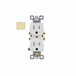 15A Duplex Receptacle, TR, Side & Back Wire, 125V, Ivory