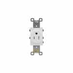 15A Single Receptacle, Side & Back Wire, 125V, White