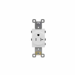 20A Single Receptacle, Side & Back Wire, 125V, White