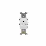 20A Single Receptacle, TR, Side & Back Wire, 125V, White