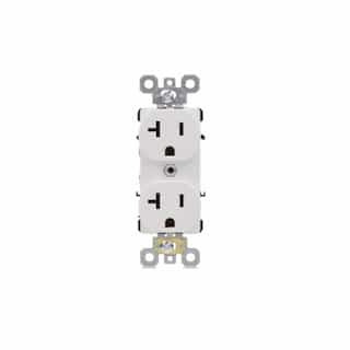 20A Commercial Grade Duplex Receptacle, Side & Back Wire, 125V, White