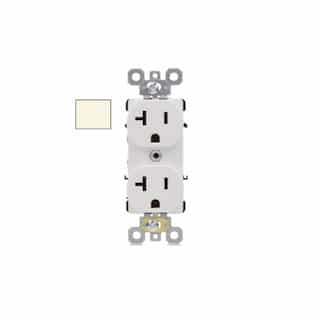 20A Commercial Grade Duplex Receptacle, Side/Back Wire, 125V,LT Almond
