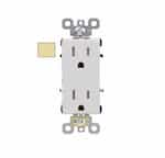 15A Commercial Decora Receptacle, Side & Back Wire, 125V, Ivory