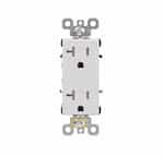20A Commercial Decora Receptacle, Side & Back Wire, 125V, White