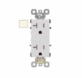 20A Commercial Decora Receptacle, Side & Back Wire, 125V, Light Almond