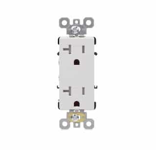 20A Commercial Decora Receptacle, TR, Side & Back Wire, 125V, White