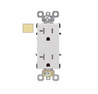20A Commercial Decora Receptacle, TR, Side & Back Wire, 125V, Ivory