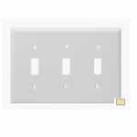 3-Gang Standard Wall Plate, Toggle, Plastic, Ivory