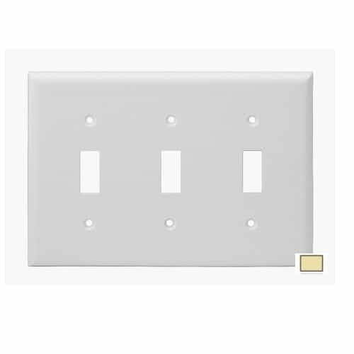 Aida 3-Gang Standard Wall Plate, Toggle, Plastic, Ivory