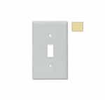 1-Gang Mid-Size Wall Plate, Toggle, Plastic, Ivory