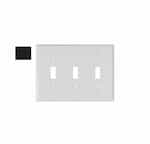 3-Gang Mid-Size Wall Plate, Toggle, Plastic, Black