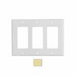 3-Gang Mid-Size Wall Plate, Decora, Plastic, Ivory