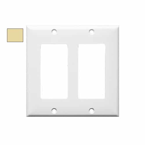 Aida 2-Gang Jumbo Wall Plate, Decora, Plastic, Ivory