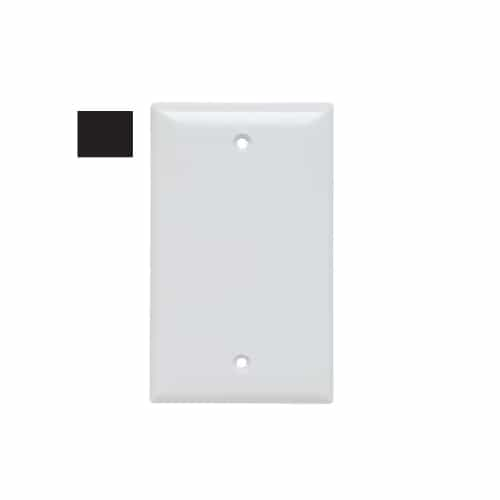 Aida 1-Gang Mid-Size Wall Plate, Blank, Plastic, Black