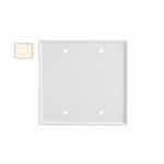 2-Gang Mid-Size Wall Plate, Blank, Plastic, Light Almond