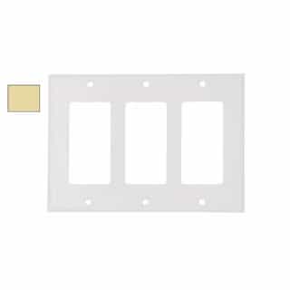 3-Gang Standard Decora Outlet Wall Plate, Ivory
