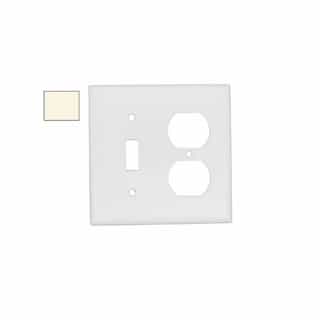 2-Gang Standard Toggle & Duplex Outlet Combo Wall Plate, Light Almond