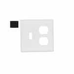 2-Gang Combination Wall Plate, Toggle/Duplex, Thermoset, Black
