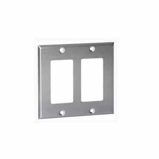 2-Gang Decora Device Wall Plate, Stainless Steel
