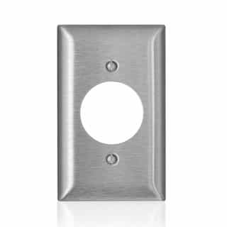 2-Gang Single 1.59 in Outlet Wall Plate, Stainless Steel