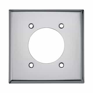 2-Gang Single 2.15 in Outlet Wall Plate, Stainless Steel