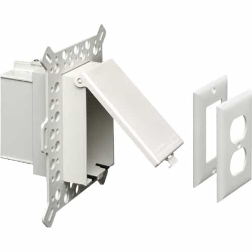Arlington Industries Low Profile InBox for Foam Wall Systems, Vertical, WHT/WHT