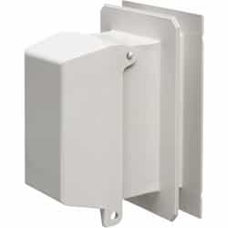 One Piece Outlet Box for Siding, Vertical, White