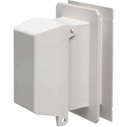 Arlington Industries One Piece Outlet Box for Siding, Vertical, White