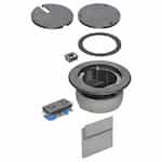 In Box Recessed Cover Kit w/ Divider & Receptacle, Black