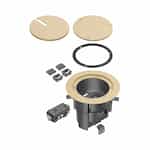 In Box Floor Box Kit w/ Recessed Cover & Receptacle, Light Almond