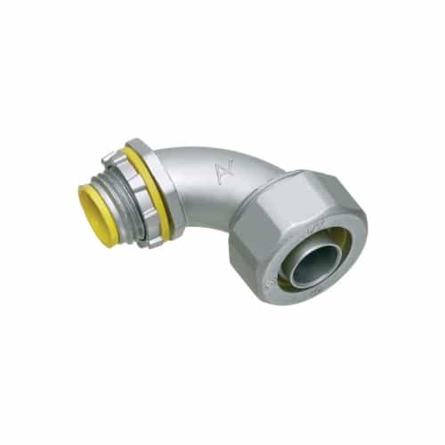 Arlington Industries 1-in Connector w/ Insulated Throat, Zinc, 90 Degree