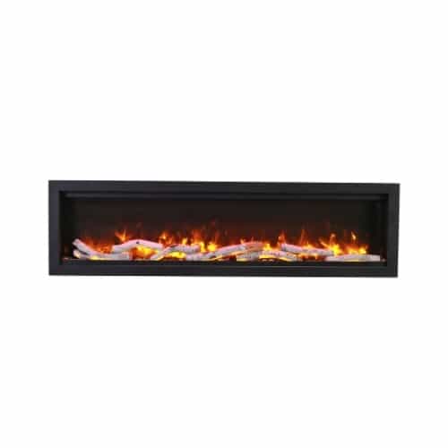 Remii 34-in Clean Face Electric Fireplace w/ Black Steel Surround