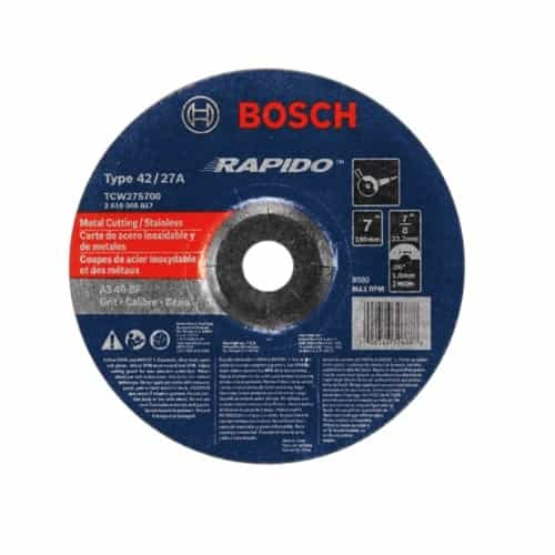 Bosch 7-in Abrasive Wheel, Stainless/Metal, Type 27A, 46 Grit