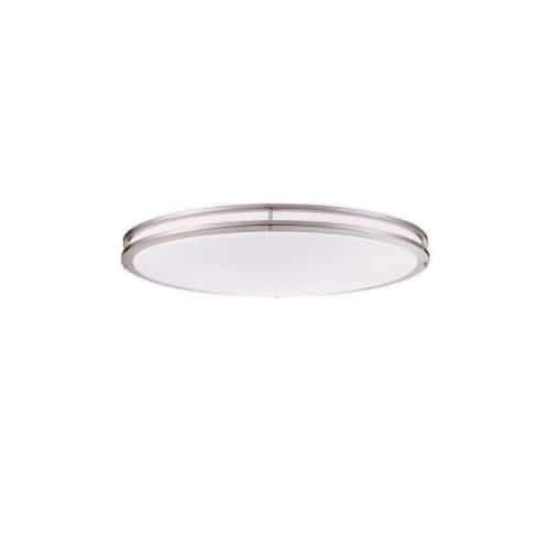 CyberTech 32-in 35W LED Round Ceiling Light, Dimmable, 2500 lm, 120V, 3000K, Nickel Satin