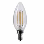 2W LED Filament Bulb, 25W Inc. Retrofit, Dimmable, E12 Base, 2700K