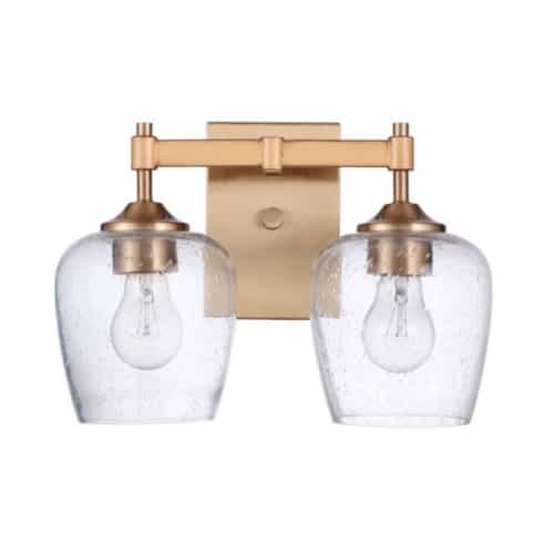Craftmade Stellen Vanity Light Fixture w/o Bulbs, 2 Lights, E26, Satin Brass