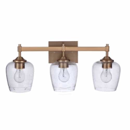 Craftmade Stellen Vanity Light Fixture w/o Bulbs, 3 Lights, E26, Satin Brass