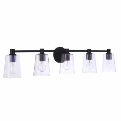 Craftmade Emilio Vanity Light Fixture w/o Bulbs, 5 Lights, E26, Flat Black
