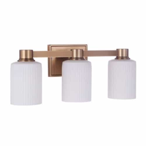 Craftmade Bretton Vanity Light Fixture w/o Bulbs, 3 Lights, E26, Satin Brass