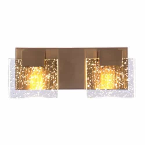 Craftmade 14W LED Alamere Vanity Light, 2 Lights, Dim, 500lm, 3000K, Satin Brass