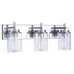 Reeves Vanity Light Fixture w/o Bulbs, 3 Lights, E26, Chrome