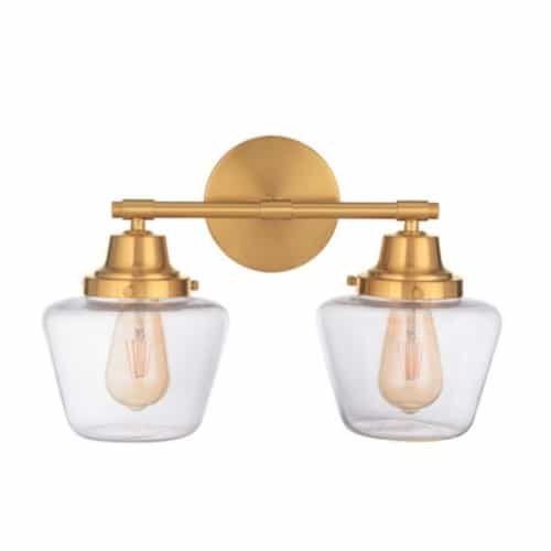 Craftmade Essex Vanity Light Fixture w/o Bulbs, 2 Lights, E26, Satin Brass