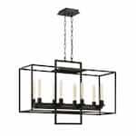 Cubic Linear Chandelier w/o Bulbs, 8 Lights, E26, Aged Bronze Brushed