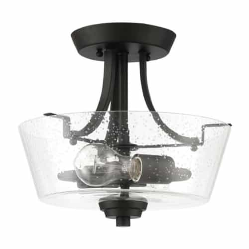 Craftmade Grace Semi Flush Fixture w/o Bulbs, 2 Lights, Espresso & Seeded Glass