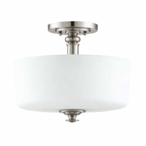 Craftmade Dardyn Semi Flush Fixture w/o Bulbs, 3 Lights, Nickel & Frosted White