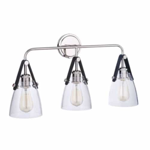 Craftmade Hagen Vanity Light Fixture w/o Bulbs, 3 Lights, E26, Polished Nickel